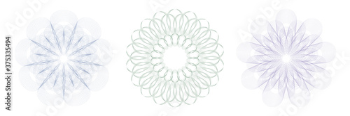 Design elements. Guilloche elements for make diploma or certificate.