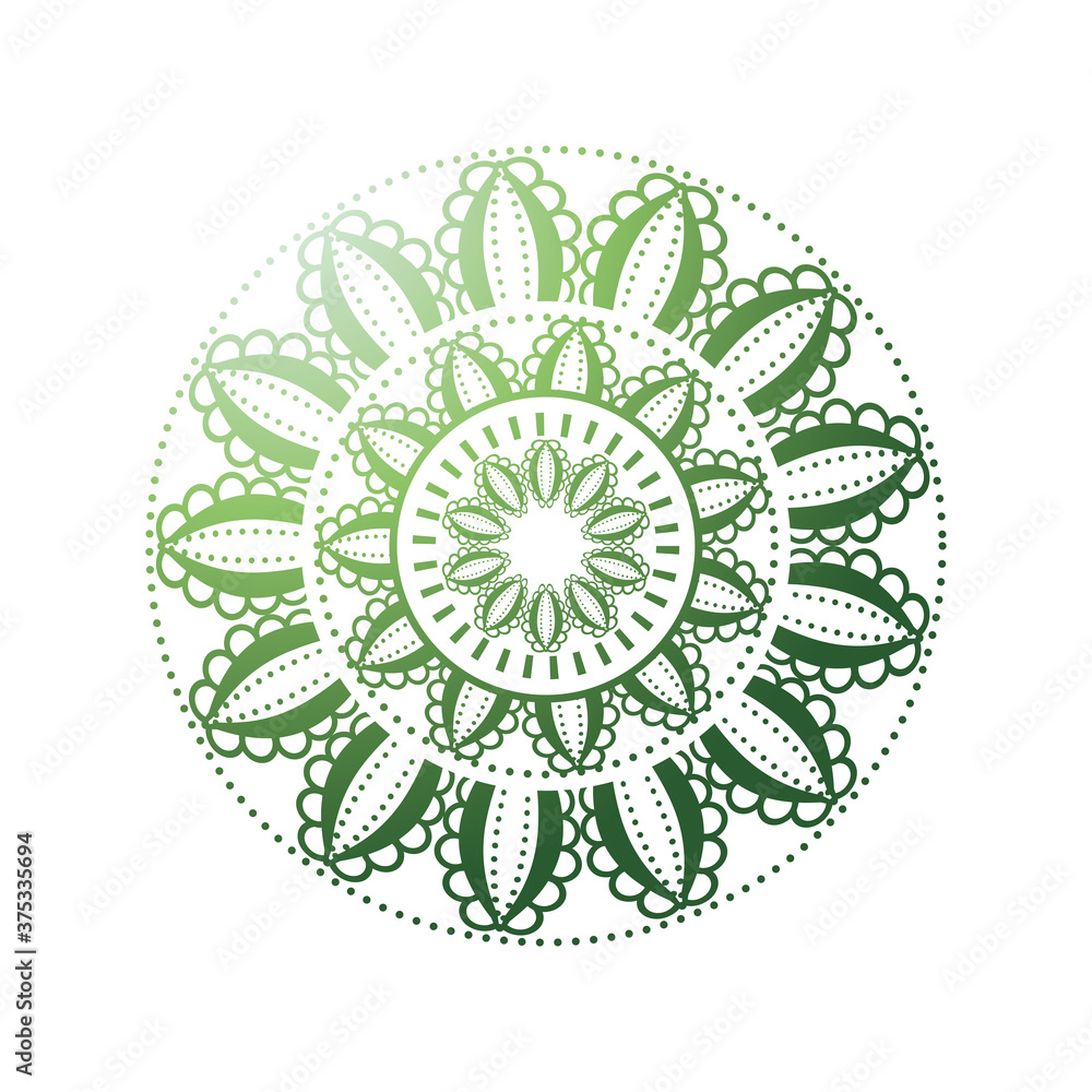 gradient floral mandala over white background gradient floral mandala over white background