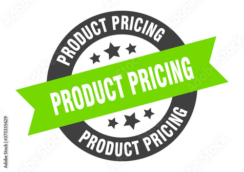 product pricing sign. round ribbon sticker. isolated tag