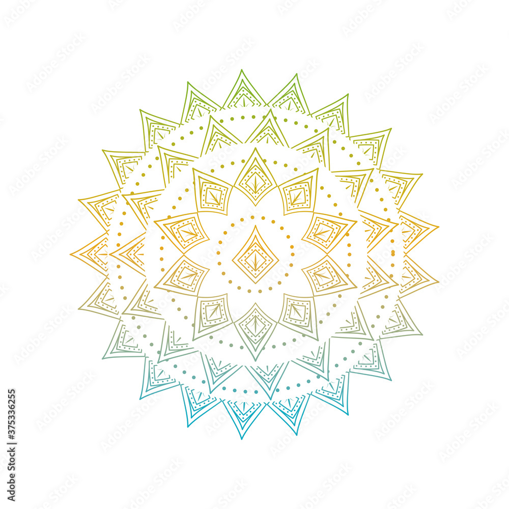 gradient mandala for henna, tattoo or ethnic ornament