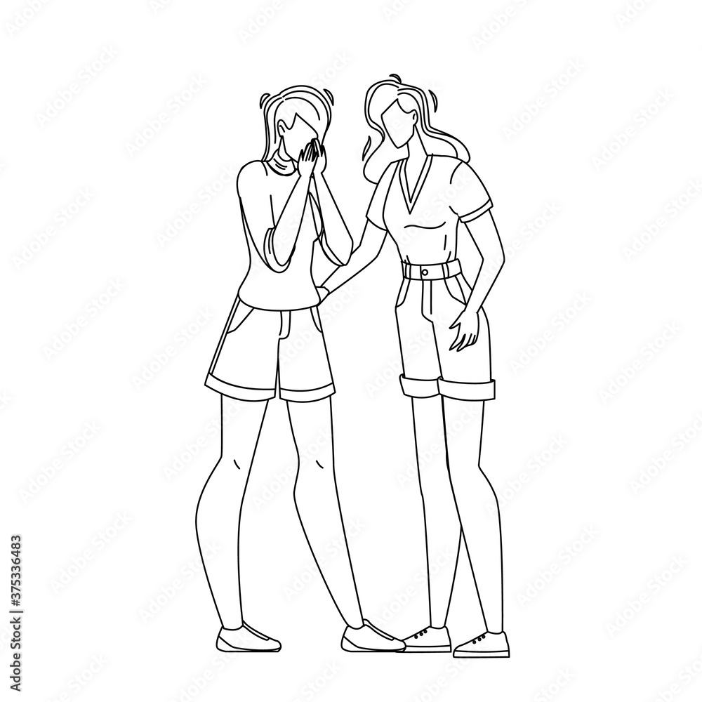 Fototapeta premium Woman Breakup Girlfriend Broken Love Heart Vector