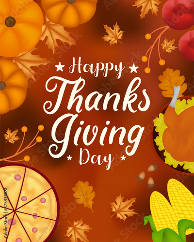 Happy thanksgiving food serving background and halloween