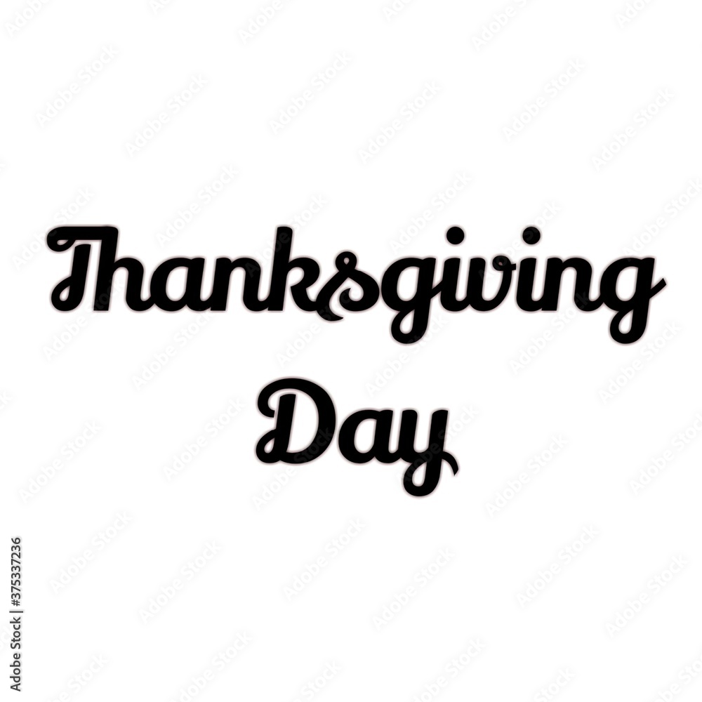 Words Thanksgiving Day. National holiday. Lettering Words Thanksgiving Day. National holiday. Lettering