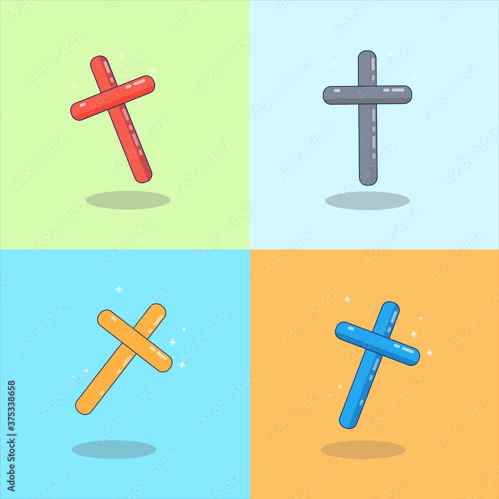 set of crosses Group fullcolor illustration