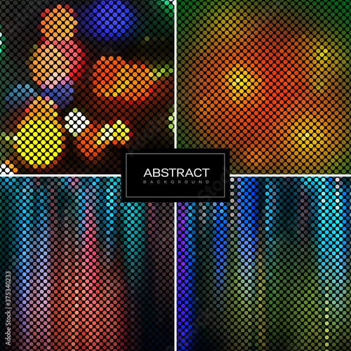 Set of Vector sparkling mosaic backgrounds. Shiny, glowing wallpapers. Collection abstract shiny backrounds.