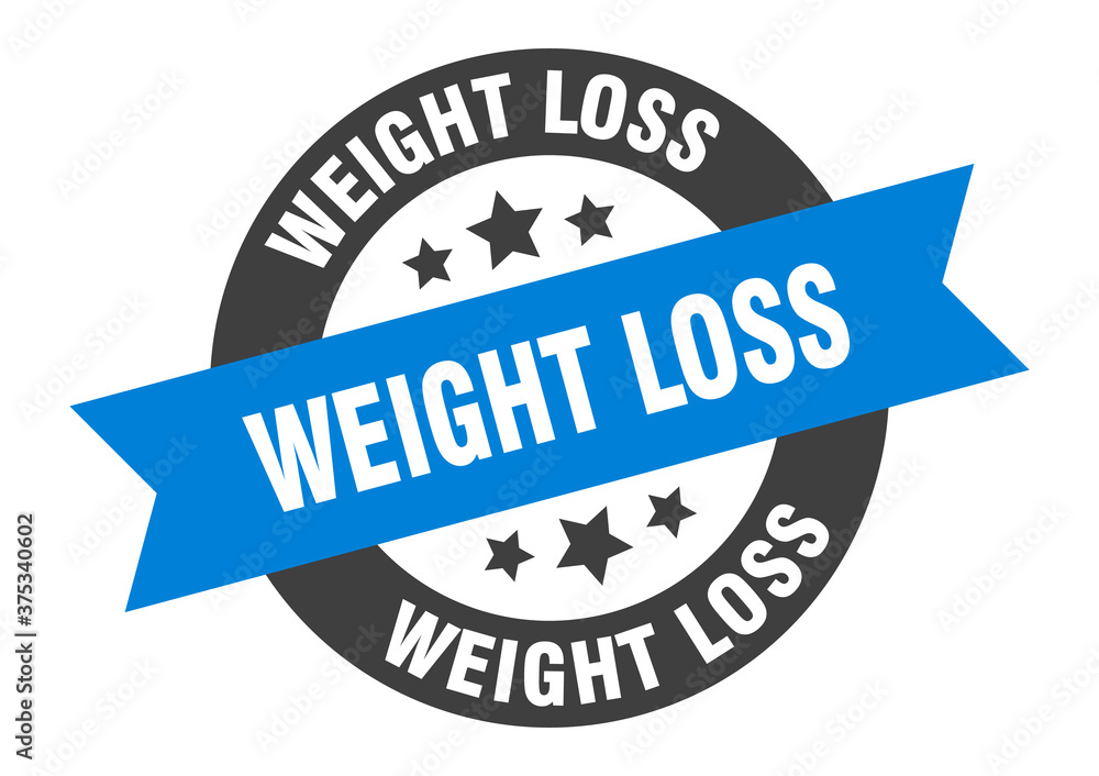 Fototapeta premium weight loss sign. round ribbon sticker. isolated tag
