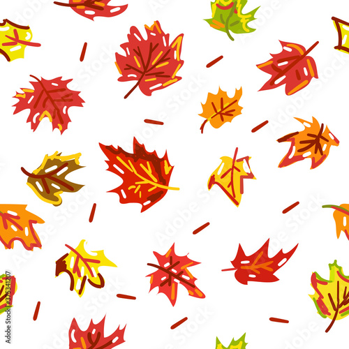 Seamless pattern. Vector illustration. Autumn leaves