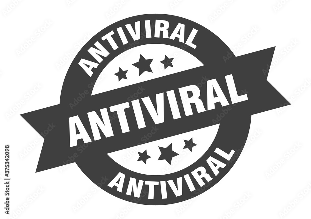 Obraz premium antiviral sign. round ribbon sticker. isolated tag
