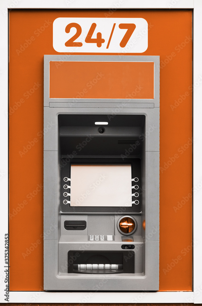 ATM machine, photo of one object in detail as a background, brown color ATM machine, photo of one object in detail as a background, brown color