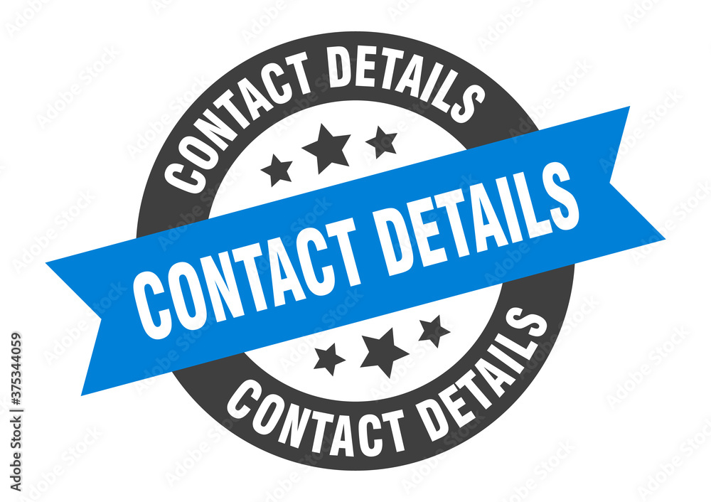 Fototapeta premium contact details sign. round ribbon sticker. isolated tag