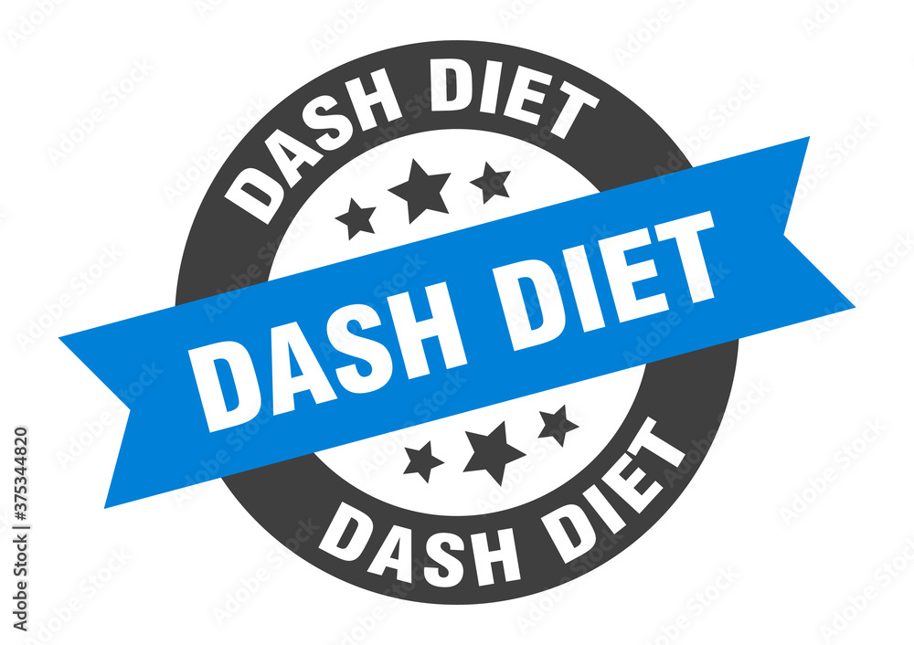 Fototapeta premium dash diet sign. round ribbon sticker. isolated tag