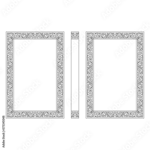 Decorative Vintage Frame Thin Line Old Book Cover. Vector