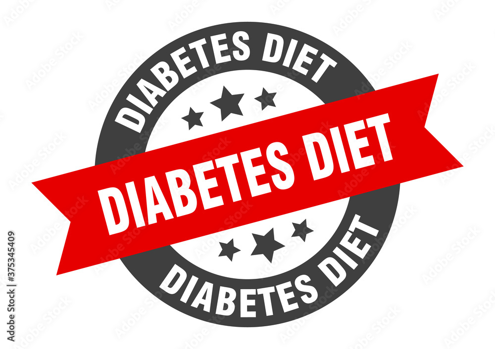 Fototapeta premium diabetes diet sign. round ribbon sticker. isolated tag