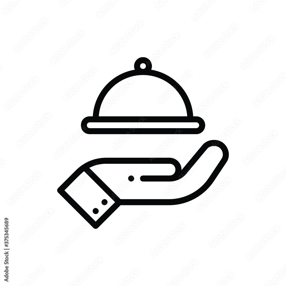 Fototapeta premium Receptionist, Room Service Icon Logo Illustration Vector Isolated. Hotel Service Icon Set. Editable Stroke and Pixel Perfect.