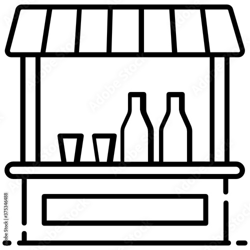 
Outdoor vendor stall, drinks kiosk icon
