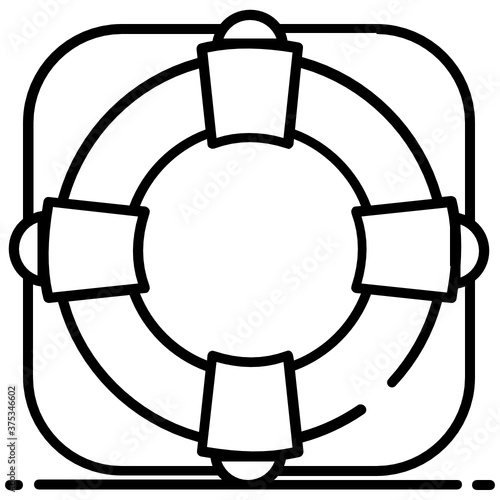 
flat style of icon lifeguard belt, lifebuoy vector 
