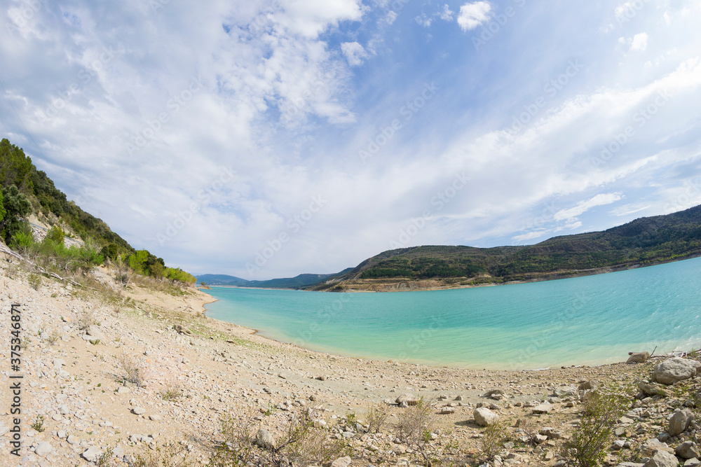 Yesa reservoir in Navarra, Spain