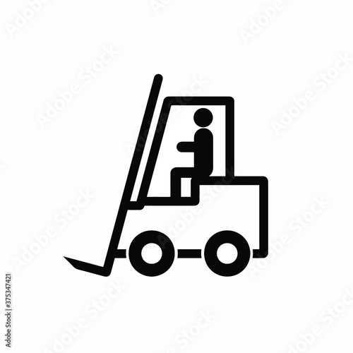 Forklift truck icon, vector illustration