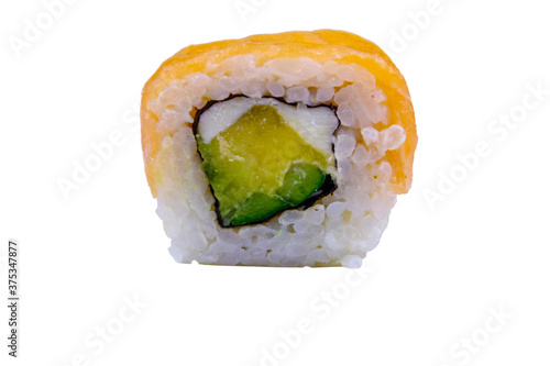 Sushi roll Philadelphia isolated in white background