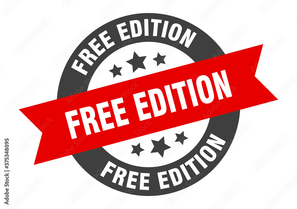 Fototapeta premium free edition sign. round ribbon sticker. isolated tag