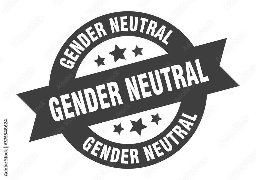 Fototapeta premium gender neutral sign. round ribbon sticker. isolated tag
