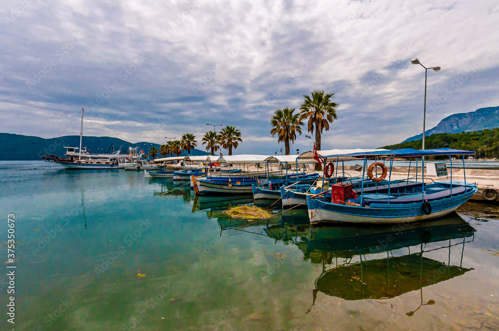 Harbour view in Akyaka Village in Turkey. Harbour view in Akyaka Village in Turkey.