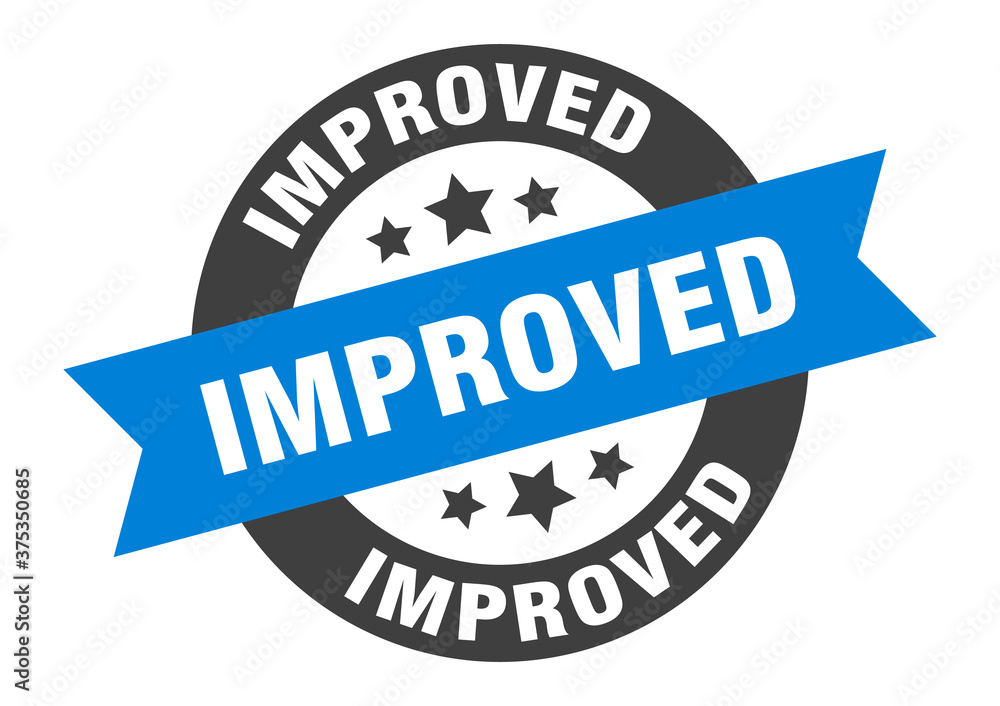 Fototapeta premium improved sign. round ribbon sticker. isolated tag