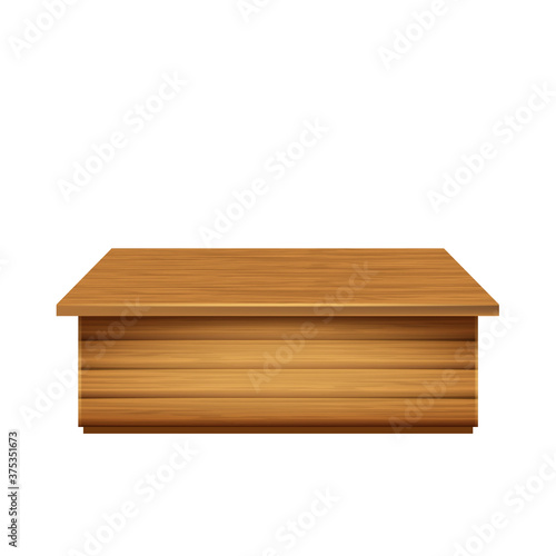 Wooden Stand Market Seller Place Table Vector