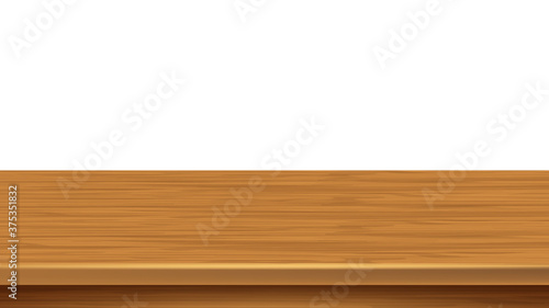 Wooden Shelf Empty Bookshelf Space Surface Vector