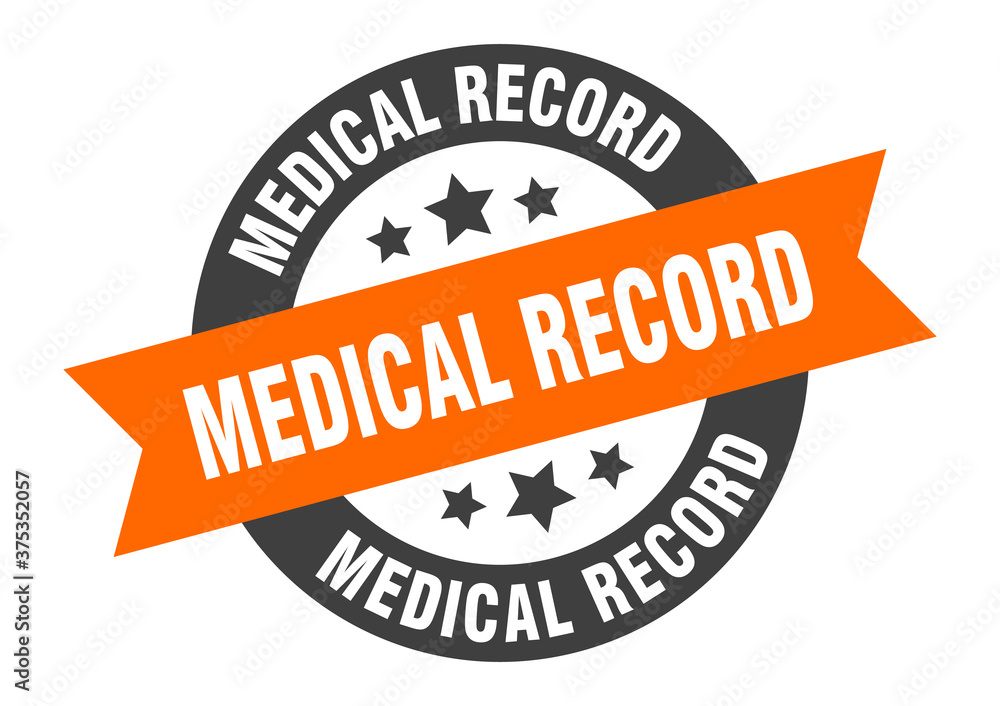 Fototapeta premium medical record sign. round ribbon sticker. isolated tag