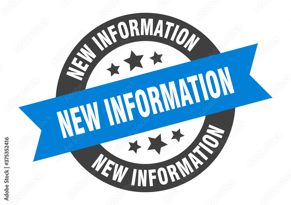 Fototapeta premium new information sign. round ribbon sticker. isolated tag