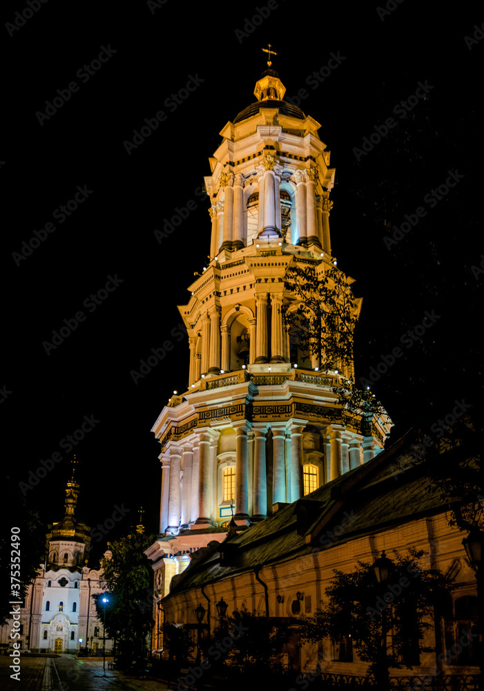 Majestic buildings of the churches of the Kiev Pechersk Lavra