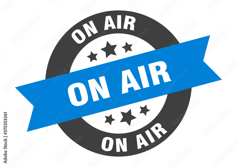Fototapeta premium on air sign. round ribbon sticker. isolated tag