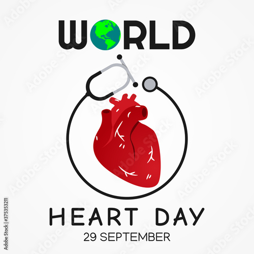 Vector graphic of world heart day good for world heart day celebration. flat design. flyer design.flat illustration.