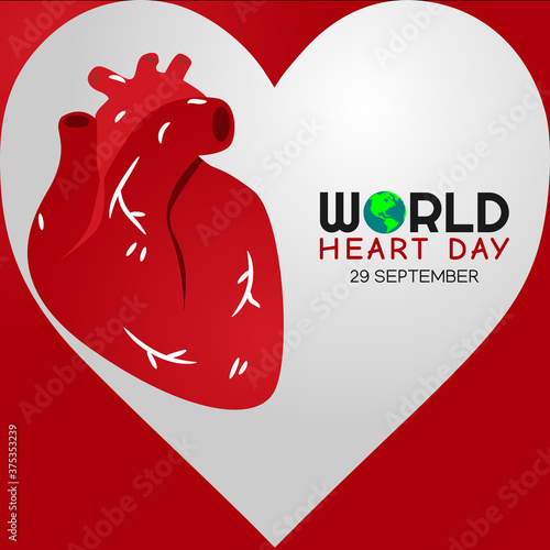 Vector graphic of world heart day good for world heart day celebration. flat design. flyer design.flat illustration.