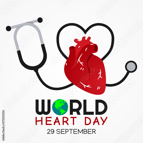 Vector graphic of world heart day good for world heart day celebration. flat design. flyer design.flat illustration.