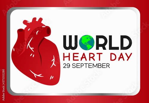 Vector graphic of world heart day good for world heart day celebration. flat design. flyer design.flat illustration.