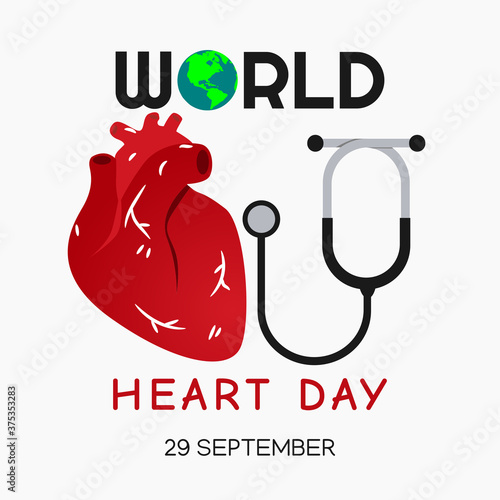 Vector graphic of world heart day good for world heart day celebration. flat design. flyer design.flat illustration.