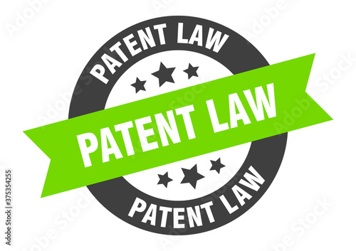 patent law sign. round ribbon sticker. isolated tag