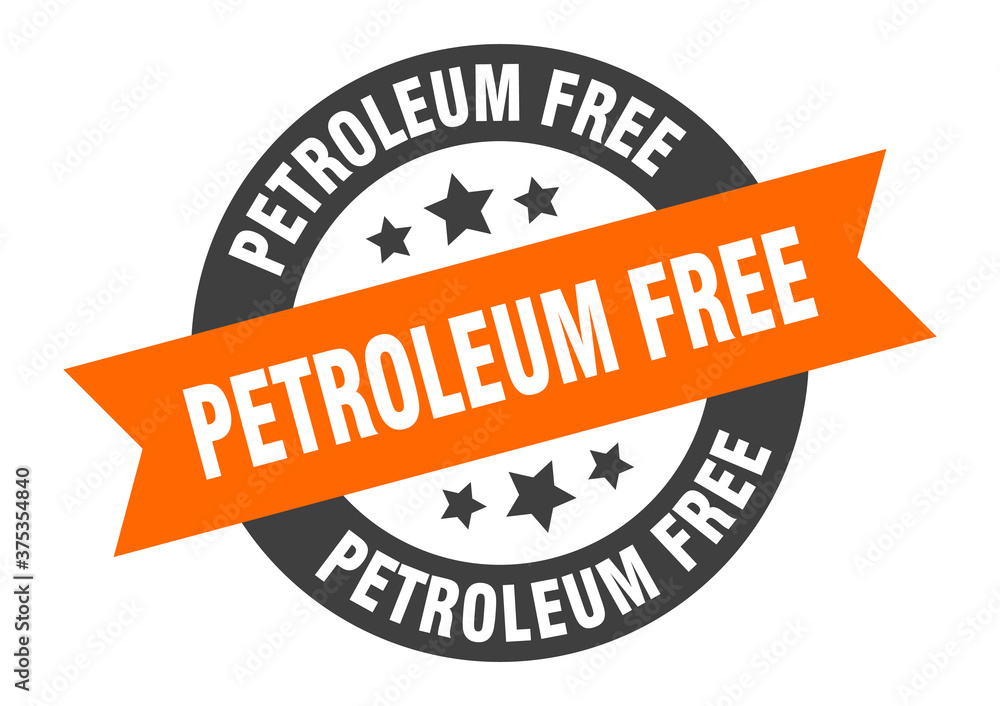 Obraz premium petroleum free sign. round ribbon sticker. isolated tag