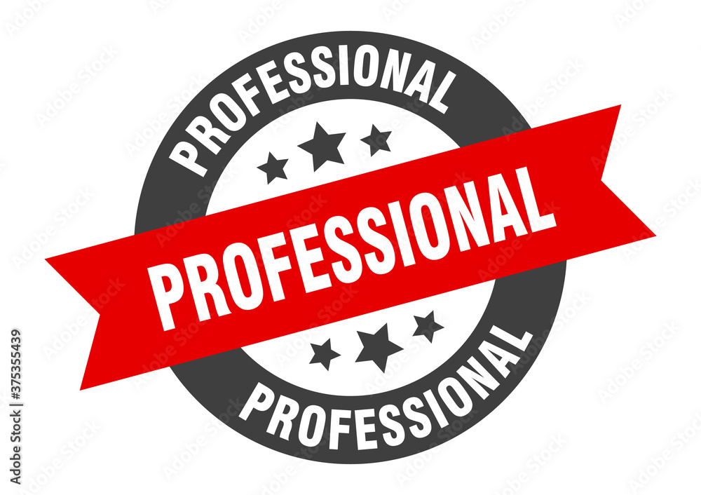 Fototapeta premium professional sign. round ribbon sticker. isolated tag