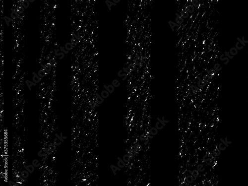 Confetti white sparkle striped in black window glass surface