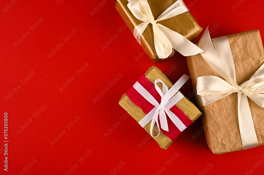 Festive gift boxes collection with bows for mock up template design. Festive gift boxes collection with bows for mock up template design.