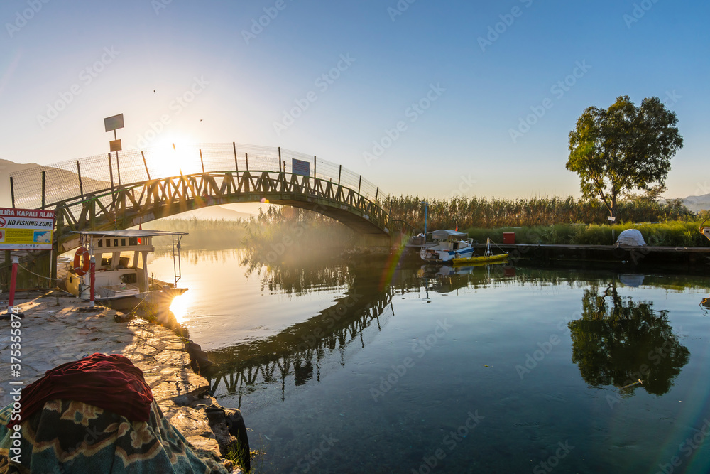 Azmak River view in Akyaka Village of Turkey