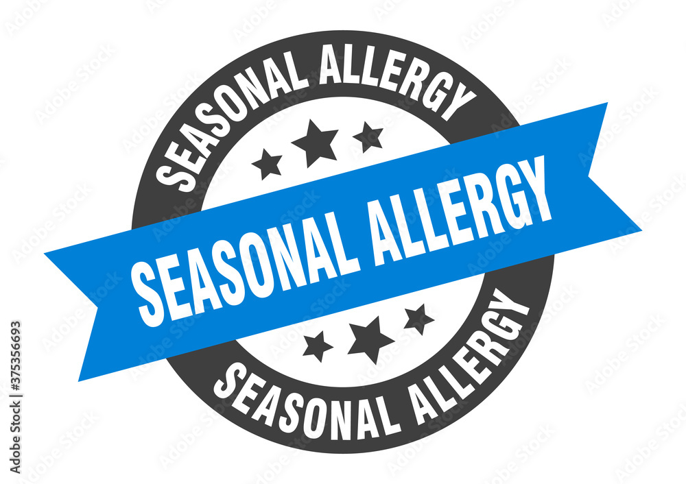 Fototapeta premium seasonal allergy sign. round ribbon sticker. isolated tag