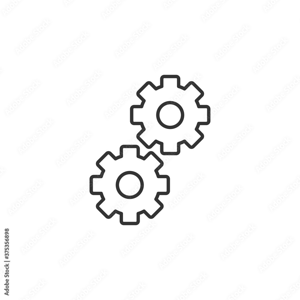 Gears icon. Settings symbol modern, simple, vector, icon for website design, mobile app, ui. Vector Illustration Gears icon. Settings symbol modern, simple, vector, icon for website design, mobile app, ui. Vector Illustration