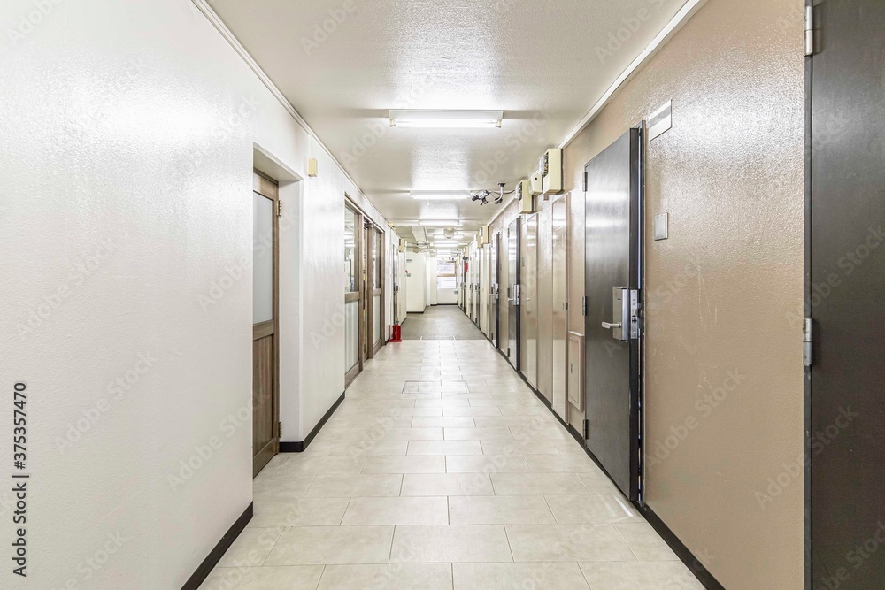 Corridor between rooms in old apartment building