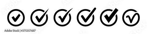 Check mark icons. Set of checkmark. Approval icon. Check marks symbol collection. Approval symbols in flat style. Vector