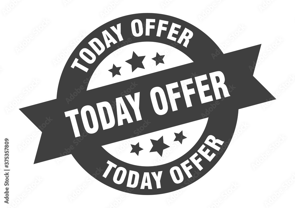 Obraz premium today offer sign. round ribbon sticker. isolated tag