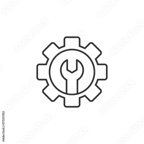 Cog with wrench icon. Setting symbol modern, simple, vector, icon for website design, mobile app, ui. Vector Illustration